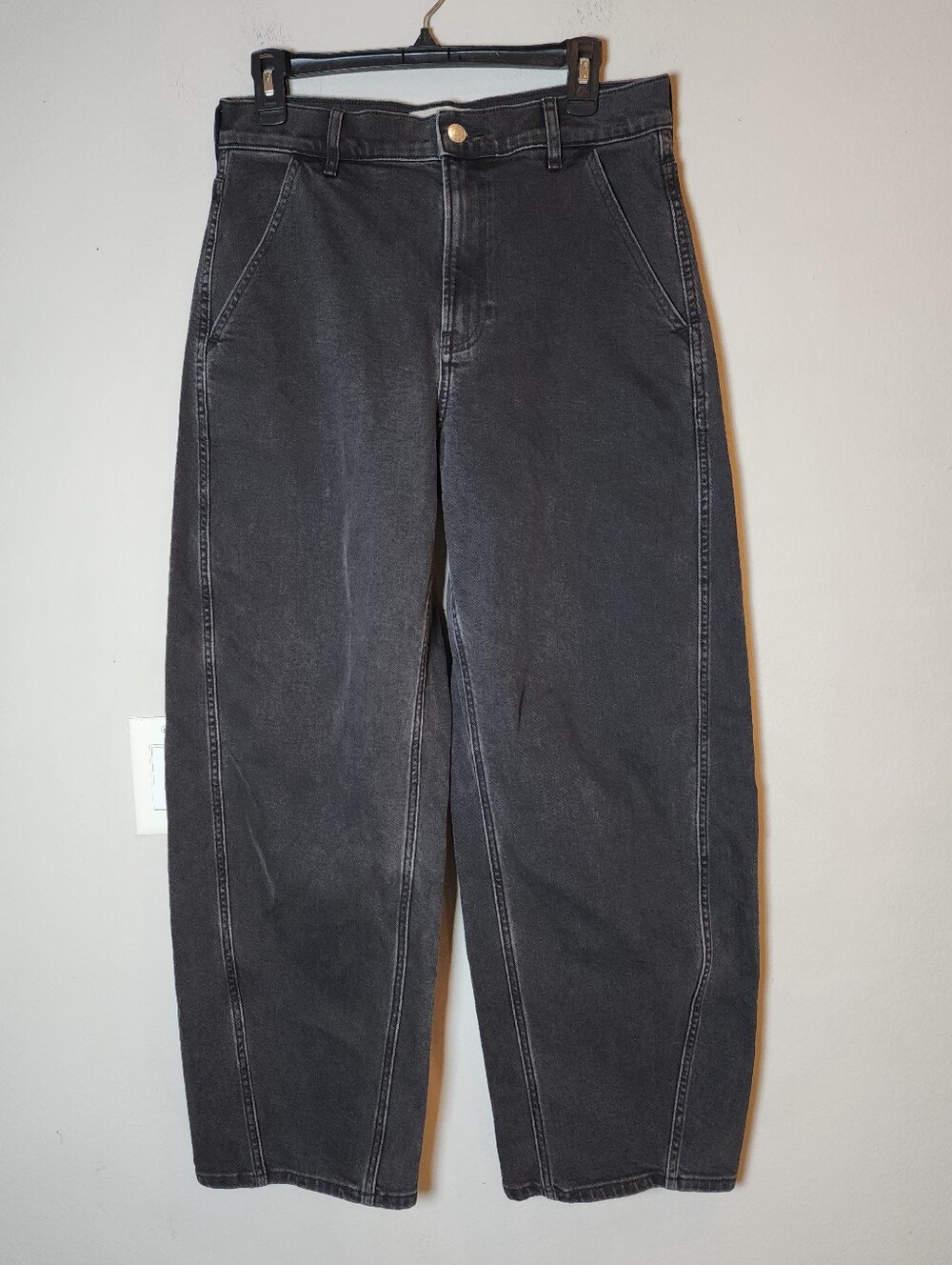 Size 30 Long Everlane Way High Twist Curve Barrel Jeans Washed Black 10 Long